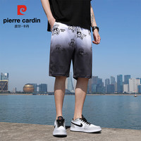 皮尔卡丹(pierre cardin)美式复古涂鸦印花短裤男士夏季潮流宽松百搭直筒休闲五分裤子男 k23-白色 M