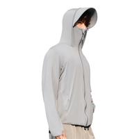 猫人（MiiOW）防晒衣男女薄款夏季冰丝透气外套防紫外线户外钓鱼防晒服 浅灰色 XL 【120-140斤】可拆卸帽檐