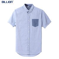 美億 BILLION 男青年棉麻短袖衬衫 10049300680946