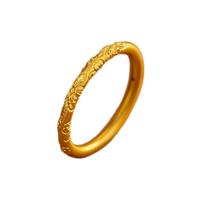 中国黄金(CHINA GOLD)黄金戒指桃花戒指足金樱花戒指女戒素圈尾戒送老婆女友生日礼物 12#【约0.56g】