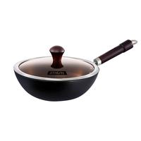 艾美仕迷你小铁锅家用不粘炒锅无涂层炒菜锅一人食铁锅 24cm