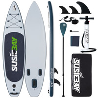 mseasfree 桨板冲浪浆板划水浮板路亚钓鱼旅行瑜伽板站立式SUP 浅灰