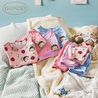 果壳 Gukoo/果壳女童小丸子家居套装棉毛衫打底内衣套装宝宝秋衣秋裤
