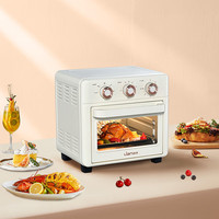联创 Lianc 空气炸烤箱 家用多功能空气炸锅电烤箱一体机 高效脱脂/可视化循环热风免翻面 15L 白色DF-OV315M