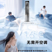 小米粒选空调扇冷风机制冷电风扇静音卧室超静音一级能效落地家用强力塔扇无叶静音摇头智能遥控宿舍客厅 黑金升级AI变频遥控款（高110cm）