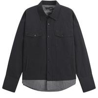 GXG男装  双色潮流假两件衬衫 2024年春季GFX10301 黑色 M