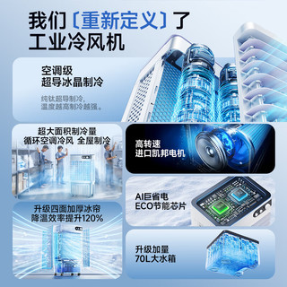 适璞【德国军工品质丨全屋300平速冷】空调扇制冷工业冷风机一级能效风扇移动家用水冷空调一体机静音 【0.8米遥控款】0~50㎡全屋降温 2025顶配｜德国双芯电机｜全屋快速降温