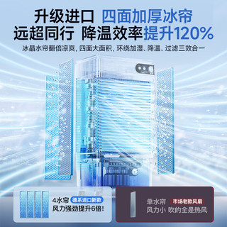 适璞【德国军工品质丨全屋300平速冷】空调扇制冷工业冷风机一级能效风扇移动家用水冷空调一体机静音 【0.8米遥控款】0~50㎡全屋降温 2025顶配｜德国双芯电机｜全屋快速降温