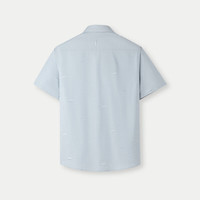 HLA海澜之家短袖衬衫男夏25新轻商务时尚系列纯棉衬衣男HNECW2J007A