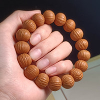 彩荷猴头土豪串京八棱小核桃手串凤羽猴头南瓜桩男女单圈佛珠文玩手链 野生猴头凤羽12mm（天然）