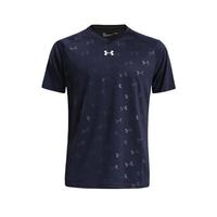 安德玛（UNDERARMOUR）速干短袖T恤男 夏季宽松运动训练跑步篮球服球衣 藏蓝色满印 21500531 L (168-172cm/120-140斤）