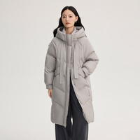 艾莱依（ERAL）羽绒服女士温暖连帽长款羽绒服女设计感旷野美拉德风 古铜褐-升级款 M 160【120-140斤】