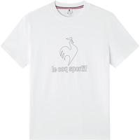 乐卡克法国公鸡夏季男女同款运动舒适圆领针织休闲短袖T恤L242UECA0304 瓷白色 XL