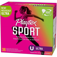 倍儿乐 Playtex 倍得适（Playtex）塑料导管卫生棉条可游泳Playtex置入式卫生棉条 运动版-特大码36支Ultra 长导管