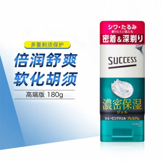 花王 刮胡泡沫success男士清爽剃须膏护肤手动电动软化胡须啫喱 高级版 180g