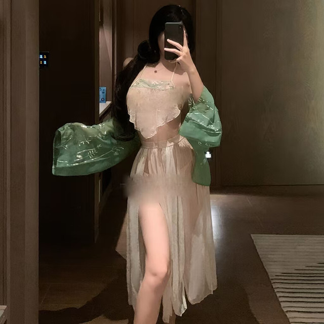 霏慕 情趣古风汉服 大唐风华[肚兜+分片绑裙+T裤+宽袖披衫]