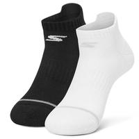 斯凯奇（Skechers）女子浅口运动袜2024夏季简约时尚舒适P324U023 白色/骏马黑 M(24-26cm)