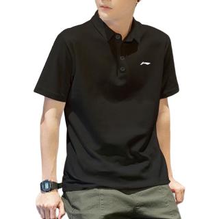 李宁 翻领polo衫男士短袖衣服春夏新款夏季纯棉休闲透气半袖t恤男T