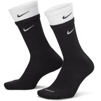 NIKE 耐克 Everyday Plus Cushioned 中性运动袜 DD2795-011 黑色/白色 M