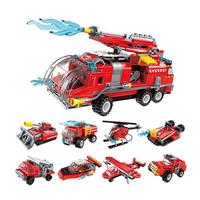 启蒙 ARMY军事系列 1805 8合1喷射消防车