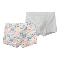 YeeHoO英氏儿童内裤男童AAA艾草抑菌棉质中大童内裤宝宝男孩青少年平角短裤 动物拼图 110