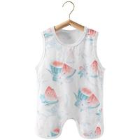 贝肽斯婴儿连体衣新生儿夏季衣服儿童夏装护肚防着凉宝宝肚兜背心 元气桃桃 73cm