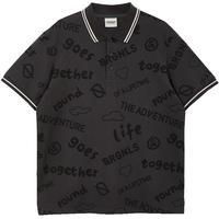 杰克·琼斯(JACK&JONES)男装polo衫男宽松潮流印花翻领短袖男士同款夏季品牌衣服 黑砂色E44 常规 黑砂色E44 175/96A/M