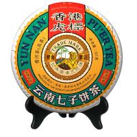 虎标茶 金芽普洱熟茶 港销五号云南七子饼茶 357g礼盒装