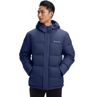 HOTSUIT后秀男鸭绒羽绒服加厚防风防寒保暖连帽运动外套 徽章蓝 L