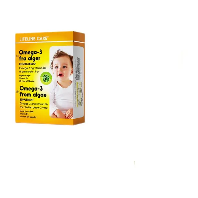 lifeline care挪威藻油儿童宝宝DHA海藻油护眼明目软胶囊易吸收30粒26年效期