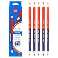 deli 得力 58899 六角杆铅笔 双头款 HB 红蓝色 12支装