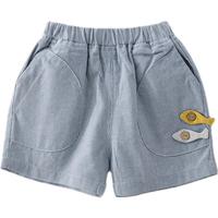巴厘小猪宝宝短裤外穿夏季儿童运动裤夏天超洋气韩版小短裤男 蓝白条 90 cm