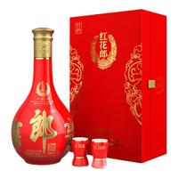 郎酒 红花郎15 酱香型白酒 53度 500ml*1瓶*4盒 礼盒套装