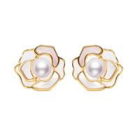 VENUS ADELINE 山茶花925银珍珠耳钉