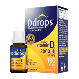 Ddrops 滴卓思 成人d3滴剂男女适用2000IU 5ml*1瓶