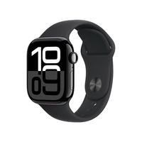 Apple Watch Series 10 智能手表 GPS+蜂窝网络款 46mm 亮黑色 黑色橡胶表带 M/L
