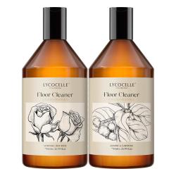 LYCOCELLE 地板清洁剂洗地机清洁剂洁抑菌留香宠物友好750ml*2玫瑰+栀子花