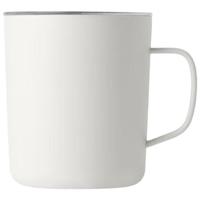 无印良品（無印良品 MUJI）不锈钢 双层马克杯 水杯杯子 附杯盖 白色 490ml