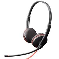 Plantronics 缤特力 C3225 压耳式头戴式降噪有线耳机 黑色 3.5mm+USB-A接口转换线