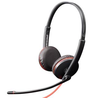Plantronics C3225 压耳式头戴式降噪有线耳机 黑色 3.5mm+USB-A接口转换线