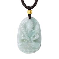 蒂蔻（Tico）翡翠吊坠男女款十二生肖玉石八大守护神虚空藏菩萨项链佛祖玉坠 虚空藏菩萨+金珠 棕绳