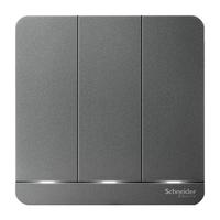 Schneider Electric 施耐德电气 AvatarOn绎尚系列 三开双控开关 荧光灰 LED款