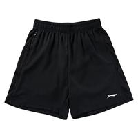 LI-NING 李宁 短裤男夏季新款冰丝速干运动短裤薄款透气宽松跑步健身篮球五分裤 经典黑(速干款+大容量口袋)