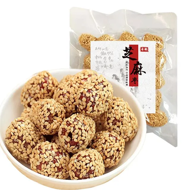 果然之家 休闲零食品 新疆红枣若羌灰枣干 无核芝麻香酥脆枣128g