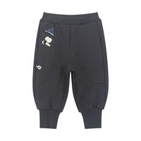 马·拉丁（M.Latin）/童装裤子24冬女小童雪人造型趣味印花针织长裤 假黑 130cm