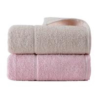 GRACE 洁丽雅 W0389 毛巾套装 2条装 34*76cm 100g 红色+米色