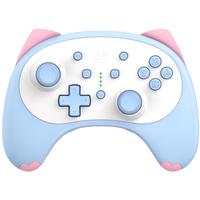 良值(IINE)适用任天堂Switch/Lite Pro语音唤醒手柄 蓝牙无线 猫型卡通 NS配件 蓝色-L415