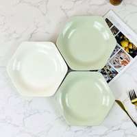 肃匠肃匠餐具套装简约陶瓷盘子碗套装纯色釉下彩奶油风家用碗碟套松露 8.5英寸六角盘(混色) 6头