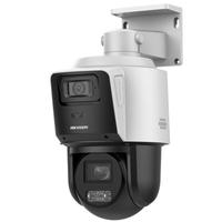 HIKVISION海康威视监控摄像头双摄400万全彩夜视360度全景室内外POE网线供电手机远程对讲球机3C144MW-TE