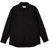 杰克·琼斯（JACK&JONES）简约舒适肌理感面料字母刺绣装饰男士长袖衬衫纯色男装224305014 E43 纯黑色 XL
